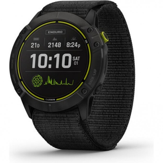 Часы GARMIN ENDURO, CARBON GRAY DLC TITANIUM WITH BLACK ULTRAFIT NYLON STRAP 010-02408-01