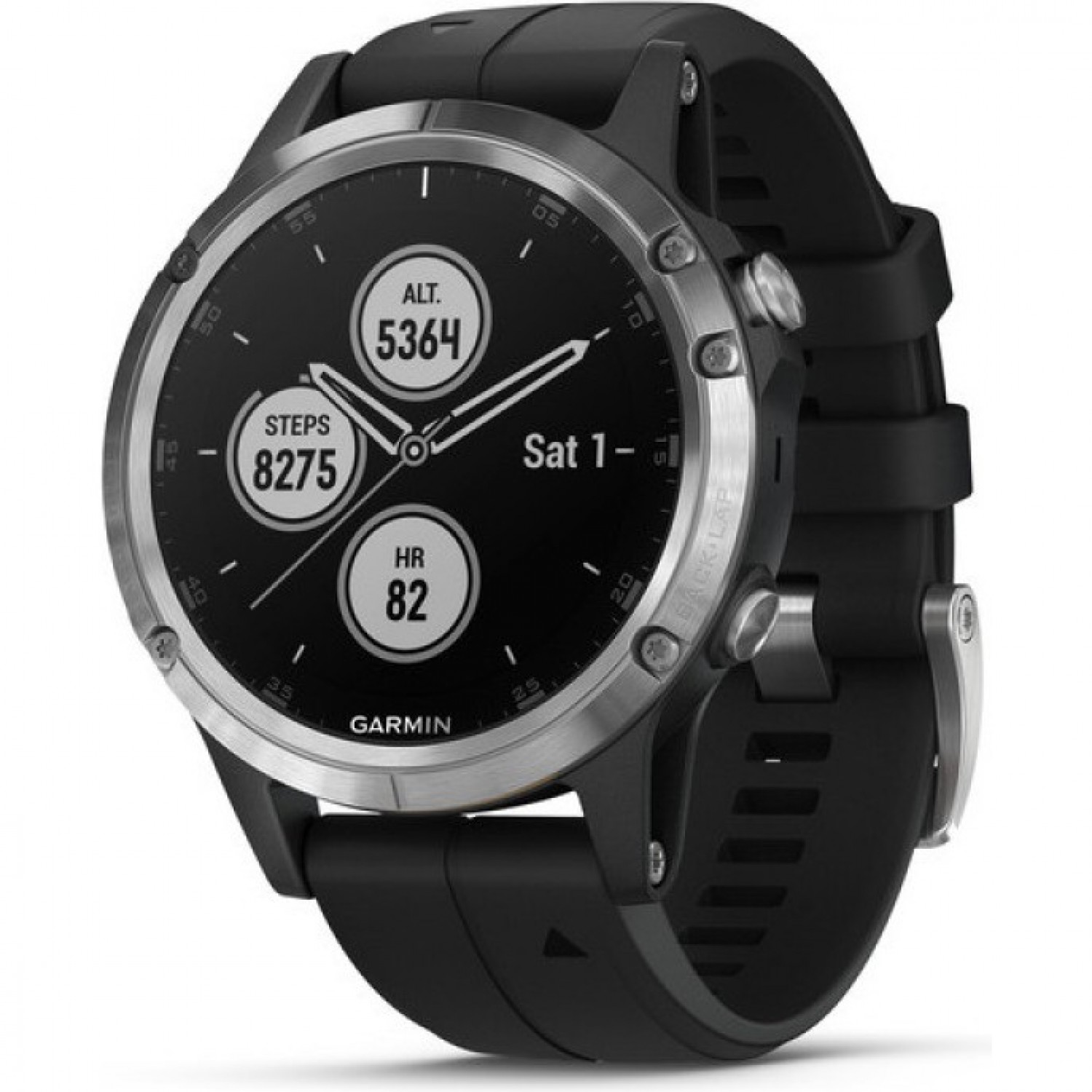 Часы GARMIN FENIX 5 Plus серебристый с черным ремешком Россия 010-01988-17.  Купить Часы на Официальном Сайте GARMIN в России.