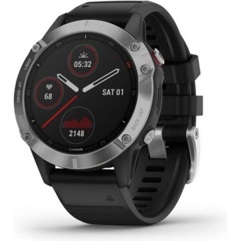 Часы GARMIN FENIX 6 BLACK SILVER WITH BLACK BAND