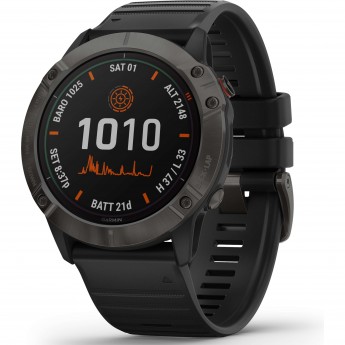 Часы GARMIN FENIX 6 PRO SOLAR SLATE GRAY WITH BLACK BAND