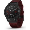 Часы GARMIN FENIX 6 SAPPHIRE BLACK DLC WITH HEATHERED RED NYLON BAND 10290