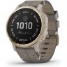 Часы GARMIN FENIX 6S PRO SOLAR LIGHT GOLD WITH SHALE GREY SUEDE BAND 010-02409-26