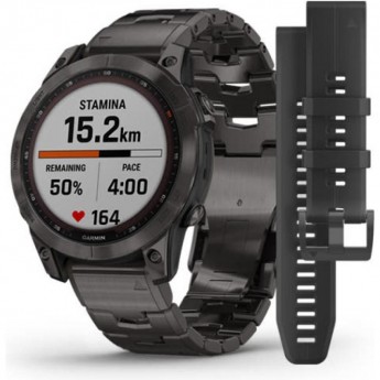 Часы GARMIN FENIX 7 – SAPPHIRE SOLAR EDITION CARBON GREY DLC TITANIUM WITH CARBON GREY DLC VENTED TITANIUM BAND