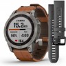 Часы GARMIN FENIX 7 – SAPPHIRE SOLAR EDITION TITANIUM WITH CHESTNUT LEATHER BAND 11342