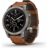 Часы GARMIN FENIX 7 PRO – SAPPHIRE SOLAR EDITION TITANIUM WITH CHESTNUT LEATHER BAND