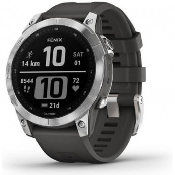 Часы GARMIN FENIX 7 SILVER WITH GRAPHITE BAND