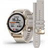 Часы GARMIN FENIX 7S – SAPPHIRE SOLAR EDITION CREAM GOLD TITANIUM WITH CREAM HEATHERED NYLON BAND