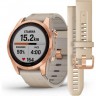 Часы GARMIN FENIX 7S – SAPPHIRE SOLAR EDITION ROSE GOLD TITANIUM WITH LIMESTONE LEATHER BAND 11376