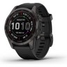 Часы GARMIN FENIX 7S SAPPHIRE SOLAR CARBON GRAY DLC TITANIUM WITH BLACK BAND 11151