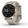 Часы GARMIN FENIX 7S SAPPHIRE SOLAR CREAM GOLD TITANIUM WITH LIGHT SAND BAND 11154