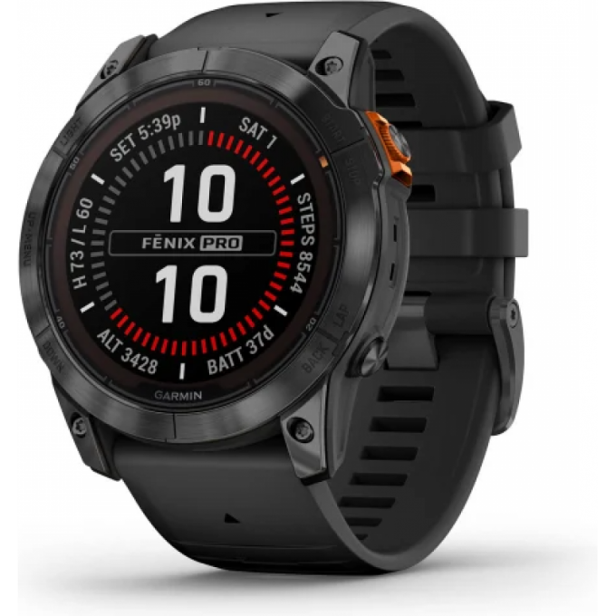 Часы GARMIN FENIX 7X PRO – SOLAR EDITION SLATE GRAY WITH BLACK BAND 11407