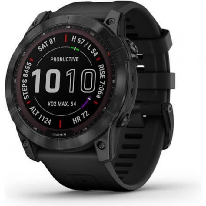 Часы GARMIN FENIX 7X SAPPHIRE SOLAR BLACK DLC TITANIUM WITH BLACK BAND 11155