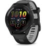 Часы GARMIN FORERUNNER 265 BLACK BEZEL AND CASE WITH BLACK/POWDER GRAY SILICONE BAND 010-02810-10