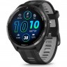 Часы GARMIN FORERUNNER 965 CARBON GRAY DLC TITANIUM BEZEL WITH BLACK CASE AND BLACK/POWDER GRAY SILICONE BAND