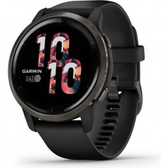 Часы GARMIN VENU 2 SLATE STAINLESS STEEL BEZEL WITH BLACK CASE AND SILICONE BAND