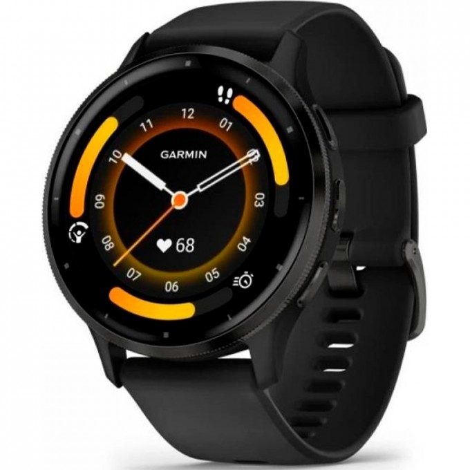 Часы GARMIN VENU 3 SLATE STAINLESS STEEL BEZEL WITH BLACK CASE AND SILICONE BAND 010-02784-01