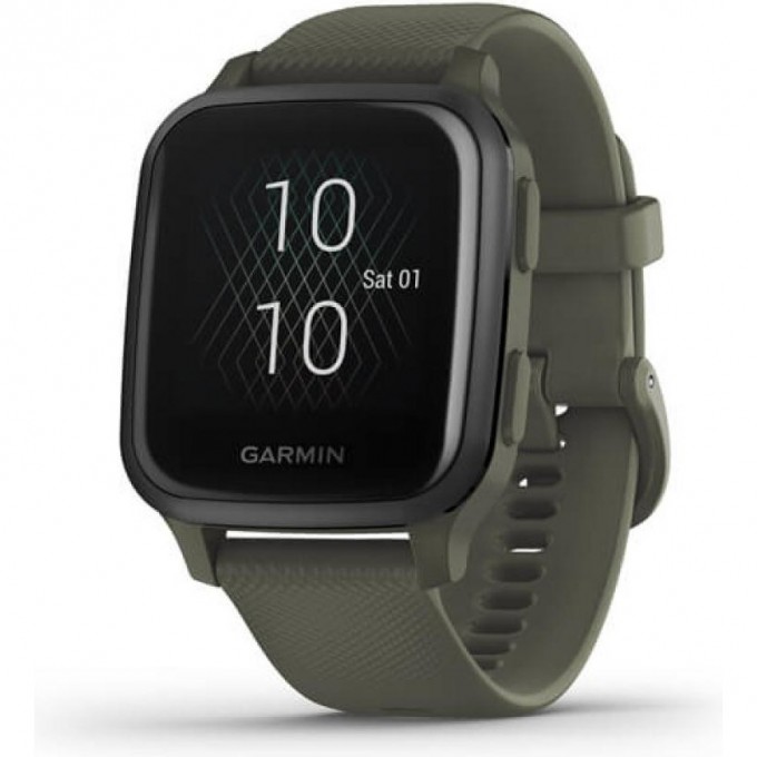 Часы GARMIN VENU SQ – MUSIC EDITION SLATE ALUMINUM BEZEL WITH MOSS CASE AND SILICONE BAND 010-02426-13