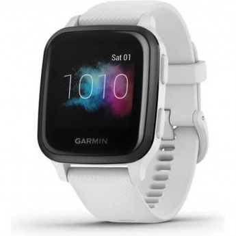 Часы GARMIN VENU SQ – MUSIC EDITION SLATE ALUMINUM BEZEL WITH WHITE CASE AND SILICONE BAND