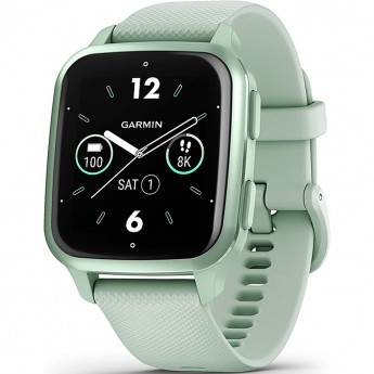 Часы GARMIN VENU SQ 2 METALLIC MINT ALUMINUM BEZEL WITH COOL MINT CASE AND SILICONE BAND