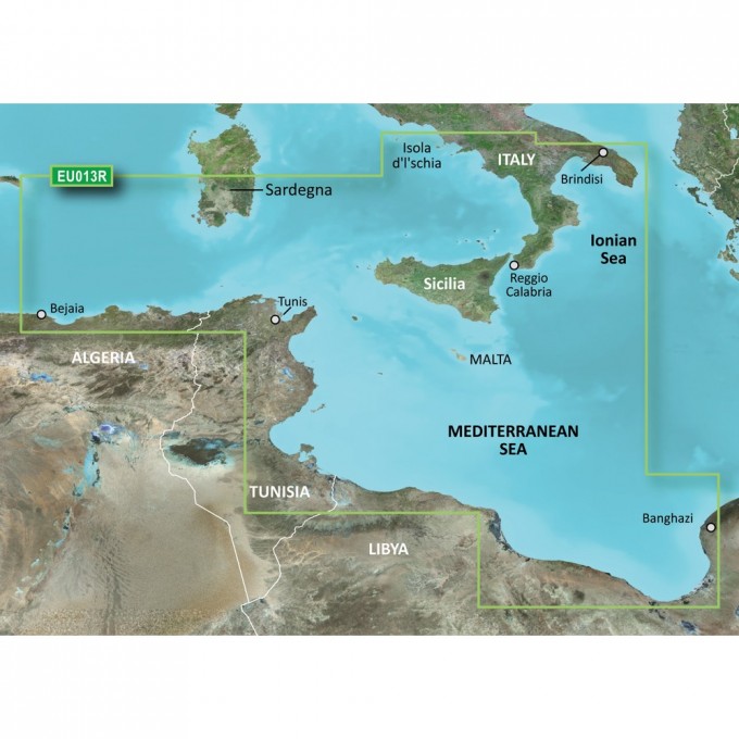 Карта GARMIN Италия, юго-западное побережье, Тунис g3 Vision VEU013R VEU013R1