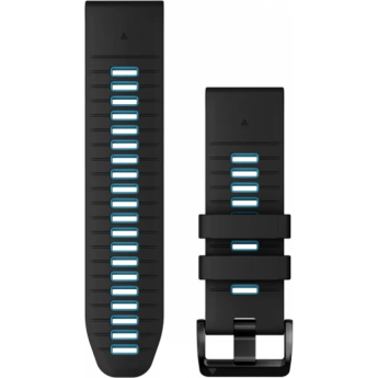 Ремешок для смарт часов GARMIN QUICKFIT 26 WATCH BANDS BLACK/CIRRUS BLUE SILICONE