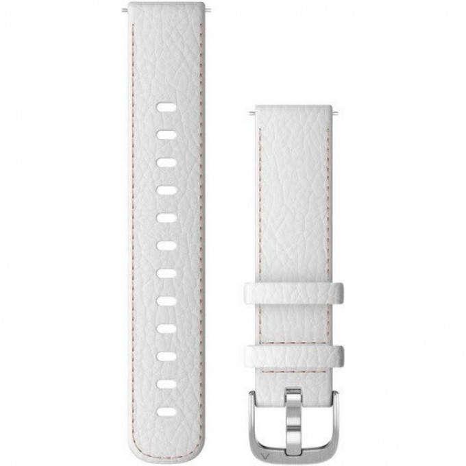 Ремешок GARMIN QUICK RELEASE BAND 18MM WHITE LEATHER WITH SILVER HARDWARE 10575