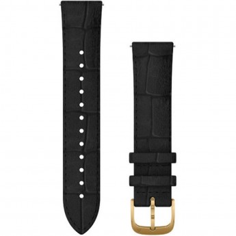 Ремешок GARMIN QUICK RELEASE BAND 20MM BLACK EMBOSSED ITALIAN LEATHER/24K GOLD PVD