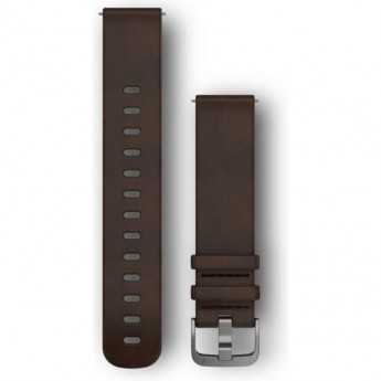 Ремешок GARMIN QUICK RELEASE BAND 20MM DARK BROWN LEATHER/SILVER