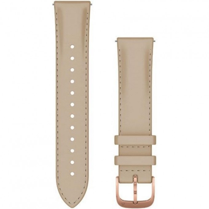 Ремешок GARMIN QUICK RELEASE BAND 20MM LIGHT SAND ITALIAN LEATHER/18K ROSE GOLD PVD 10517