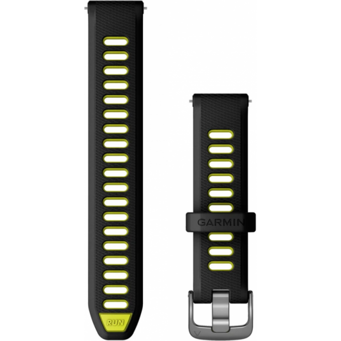 Ремешок GARMIN QUICK RELEASE BANDS (18 MM) BLACK/AMP YELLOW WITH SLATE HARDWARE 11651