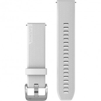 Ремешок GARMIN QUICK RELEASE BANDS (20 MM) WHITE WITH POLISHED SILVER HARDWARE