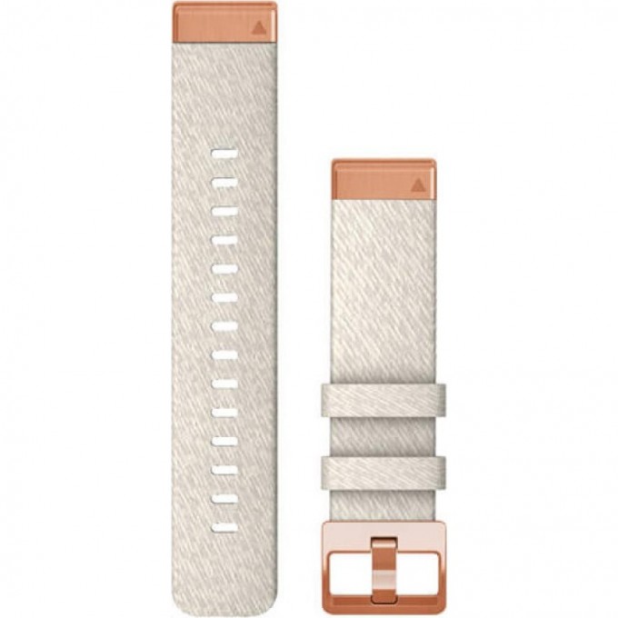 GARMIN QUICKFIT 20 WATCH BANDS CREAM HEATHERED NYLON WITH ROSE GOLD HARDWARE 11209