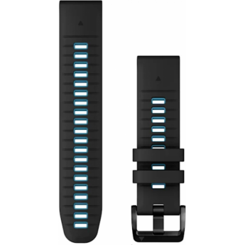 Ремешок GARMIN QUICKFIT 22 WATCH BANDS BLACK/CIRRUS BLUE SILICONE