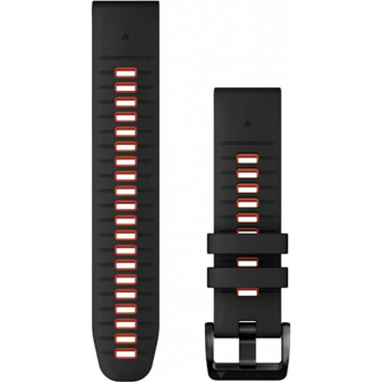 Ремешок GARMIN QUICKFIT 22 WATCH BANDS BLACK/FLAME RED SILICONE