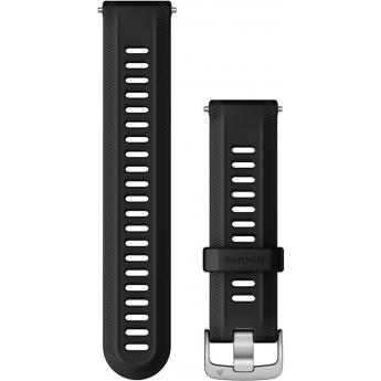Ремешок сменный GARMIN для Forerunner 955 с серебристой застежкой, черный