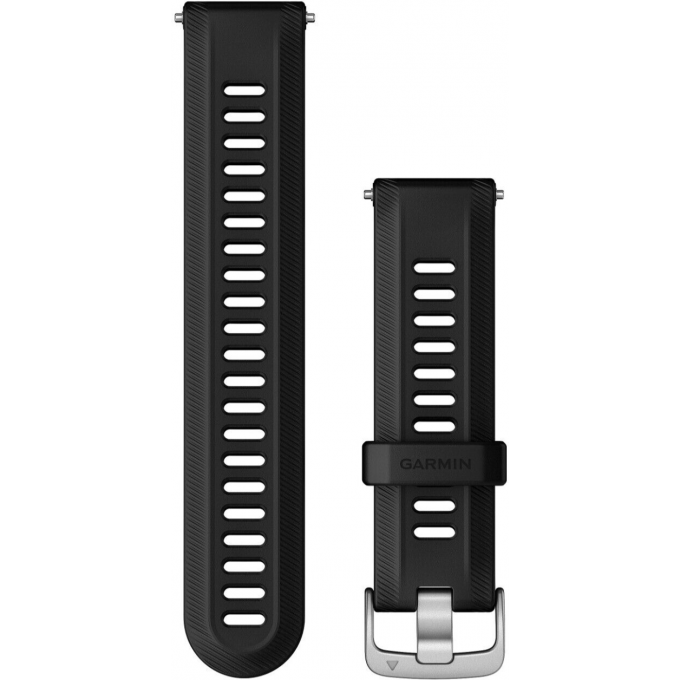 Ремешок сменный GARMIN для Forerunner 955 с серебристой застежкой, черный 010-11251-3U