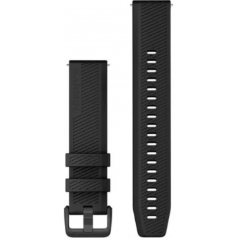 Ремешок сменный GARMIN Quick Release 20 мм (силиконовый) черный со стальной застежкой