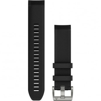 Ремешок сменный GARMIN QUICKFIT 22 WATCH BANDS BLACK SILICONE STRAP (SILVER)