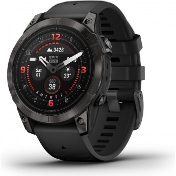 Смарт-часы GARMIN EPIX PRO (GEN 2) SAPPHIRE EDITION 47 мм, титановый, угольно-серый DLC, черный ремешок