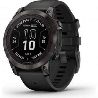 Смарт-часы GARMIN FENIX 7 PRO – SAPPHIRE SOLAR EDITION CARBON GRAY DLC TITANIUM WITH BLACK BAND