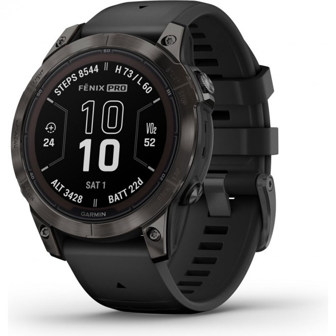 Смарт-часы GARMIN FENIX 7 PRO – SAPPHIRE SOLAR EDITION CARBON GRAY DLC TITANIUM WITH BLACK BAND 010-02777-11