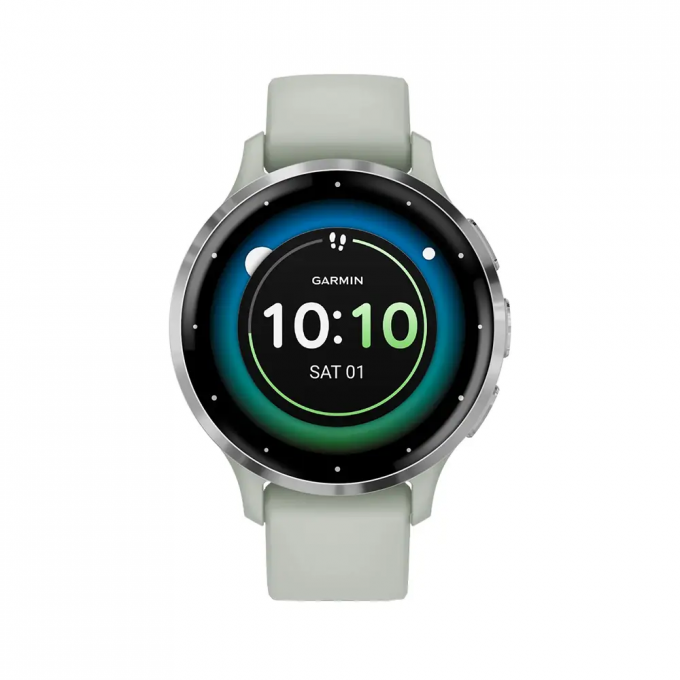 Смарт-часы GARMIN VENU 3S серо-зеленый с серебристым безелем 010-02785-51
