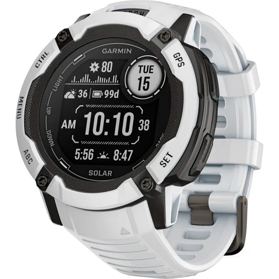 Часы Garmin Instinct 2X Solar белого цвета с циферблатом после синхронизации
